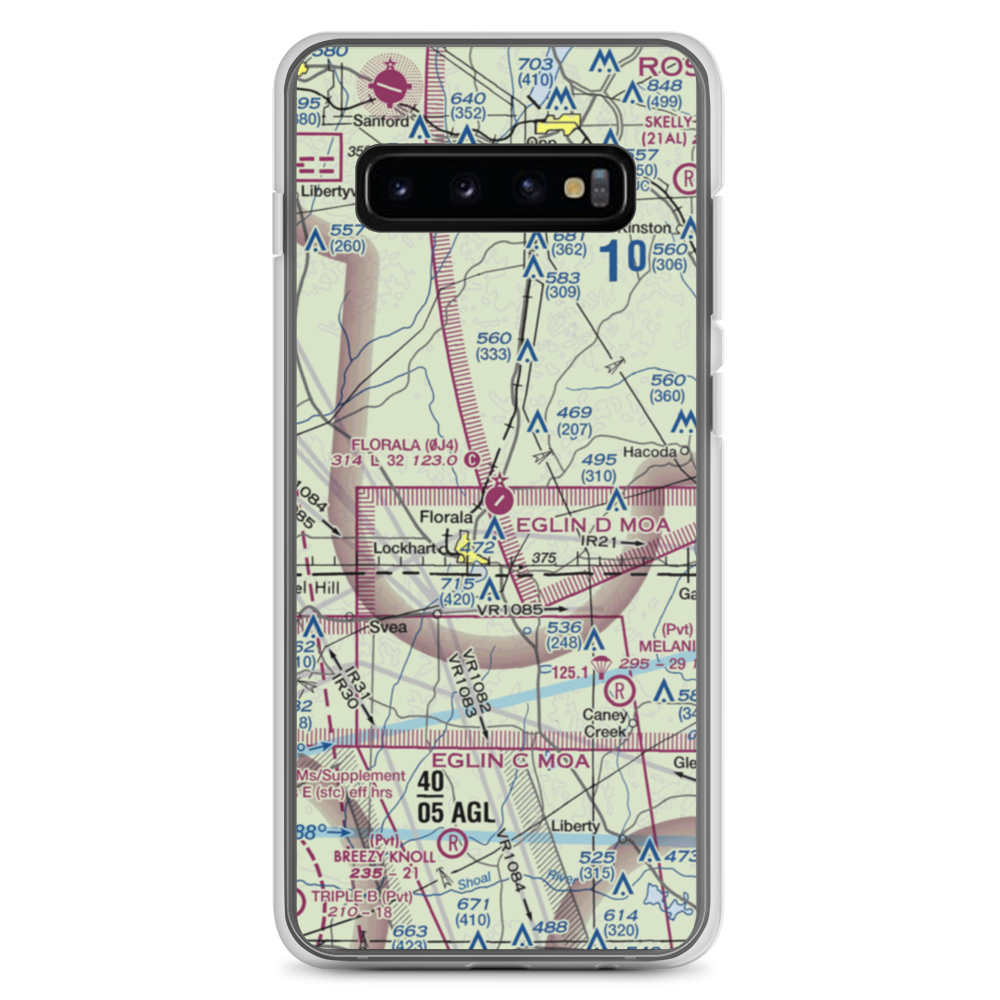 Florala Municipal Airport (0J4) VFR Sectional Samsung Case Samsung Galaxy S10+ model shown
