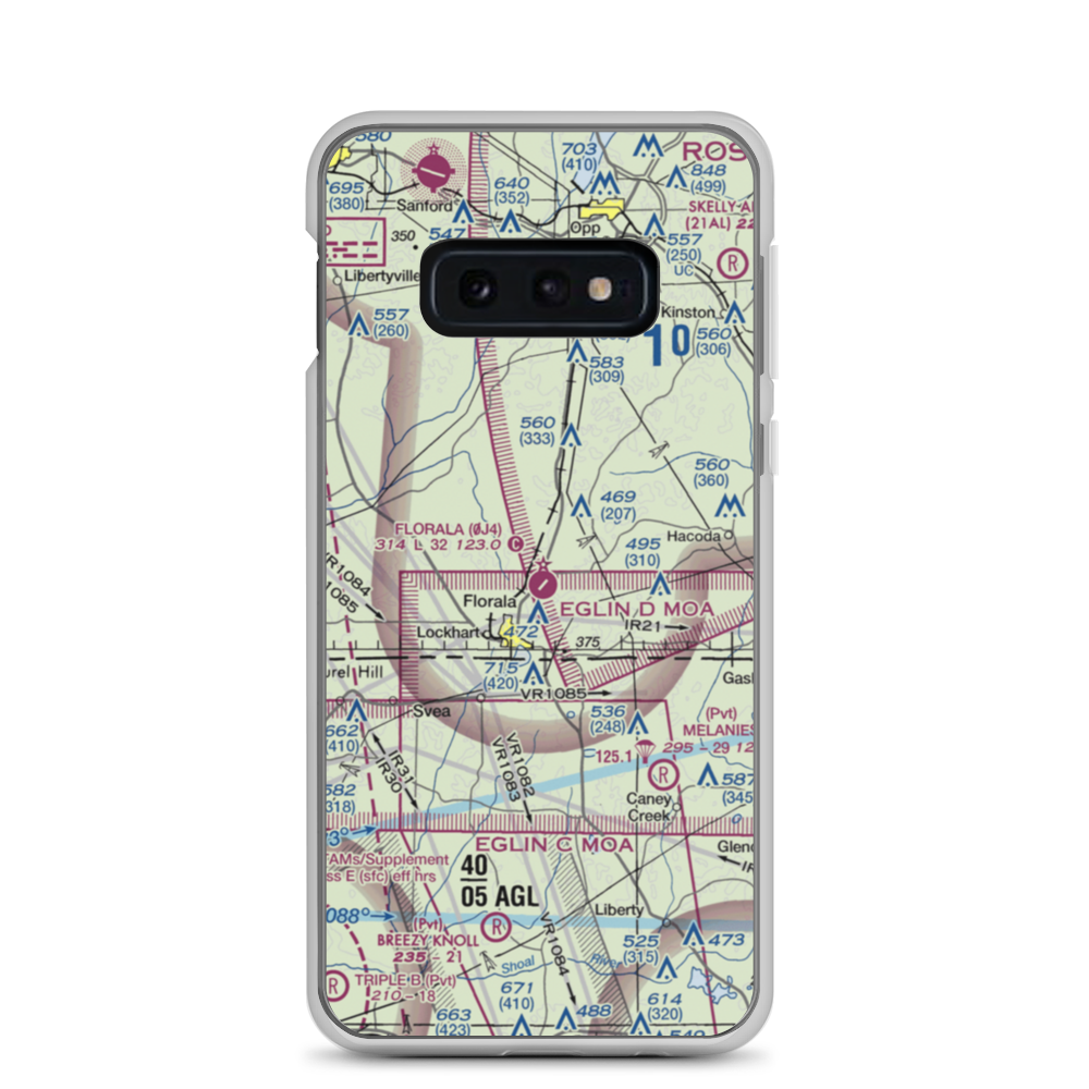 Florala Municipal Airport (0J4) VFR Sectional Samsung Case Samsung Galaxy S10e model shown