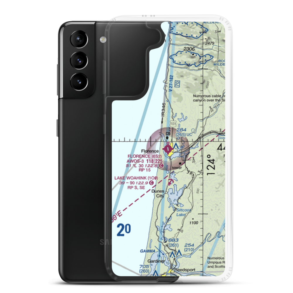 Florence Municipal Airport (6S2) VFR Sectional Samsung Case Samsung Galaxy S21 Plus model shown
