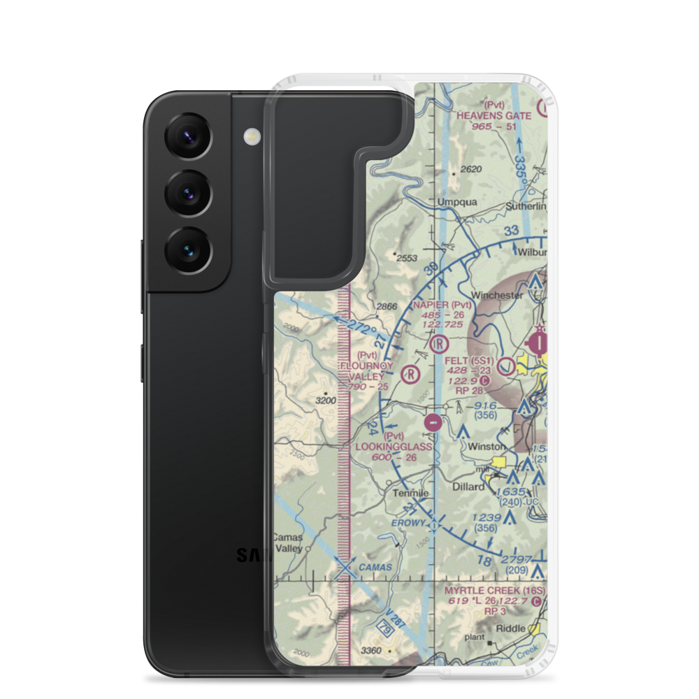 Flournoy Valley Airport (95OR) VFR Sectional Samsung Case Samsung Galaxy S22 model shown