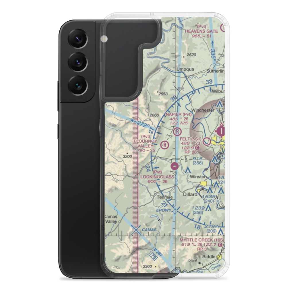 Flournoy Valley Airport (95OR) VFR Sectional Samsung Case Samsung Galaxy S22 Plus model shown