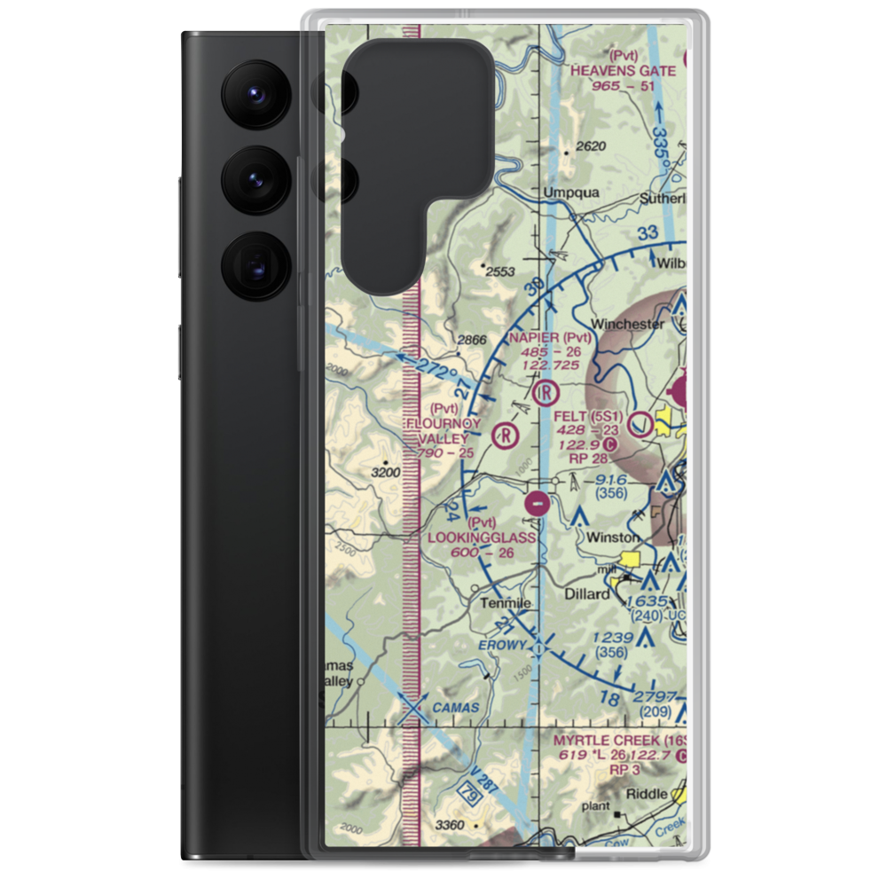 Flournoy Valley Airport (95OR) VFR Sectional Samsung Case Samsung Galaxy S22 Ultra model shown