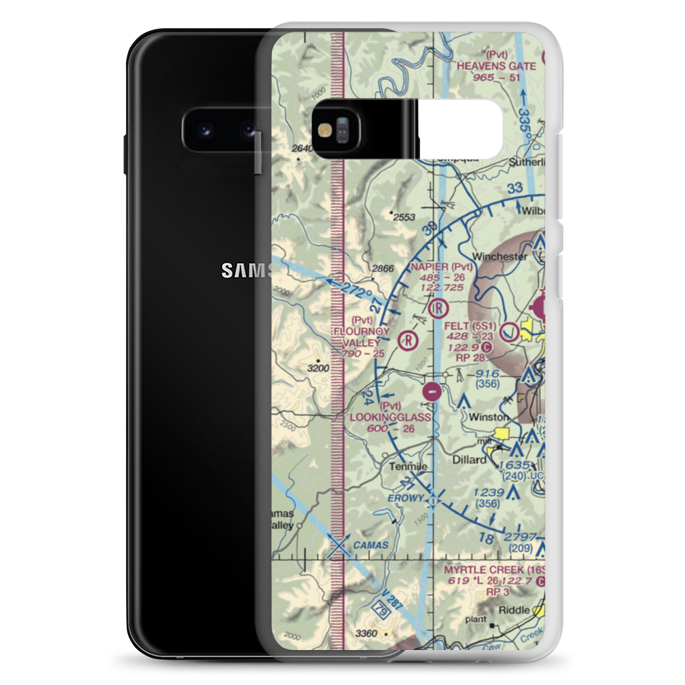 Flournoy Valley Airport (95OR) VFR Sectional Samsung Case Samsung Galaxy S10+ model shown
