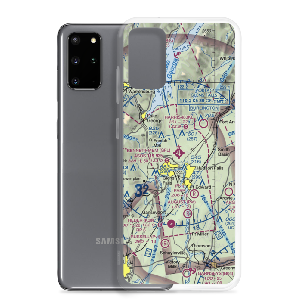 Floyd Bennett Memorial Airport (GFL) VFR Sectional Samsung Case Samsung Galaxy S20 Plus model shown