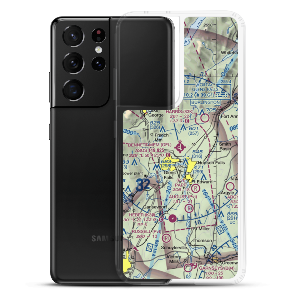 Floyd Bennett Memorial Airport (GFL) VFR Sectional Samsung Case Samsung Galaxy S21 Ultra model shown