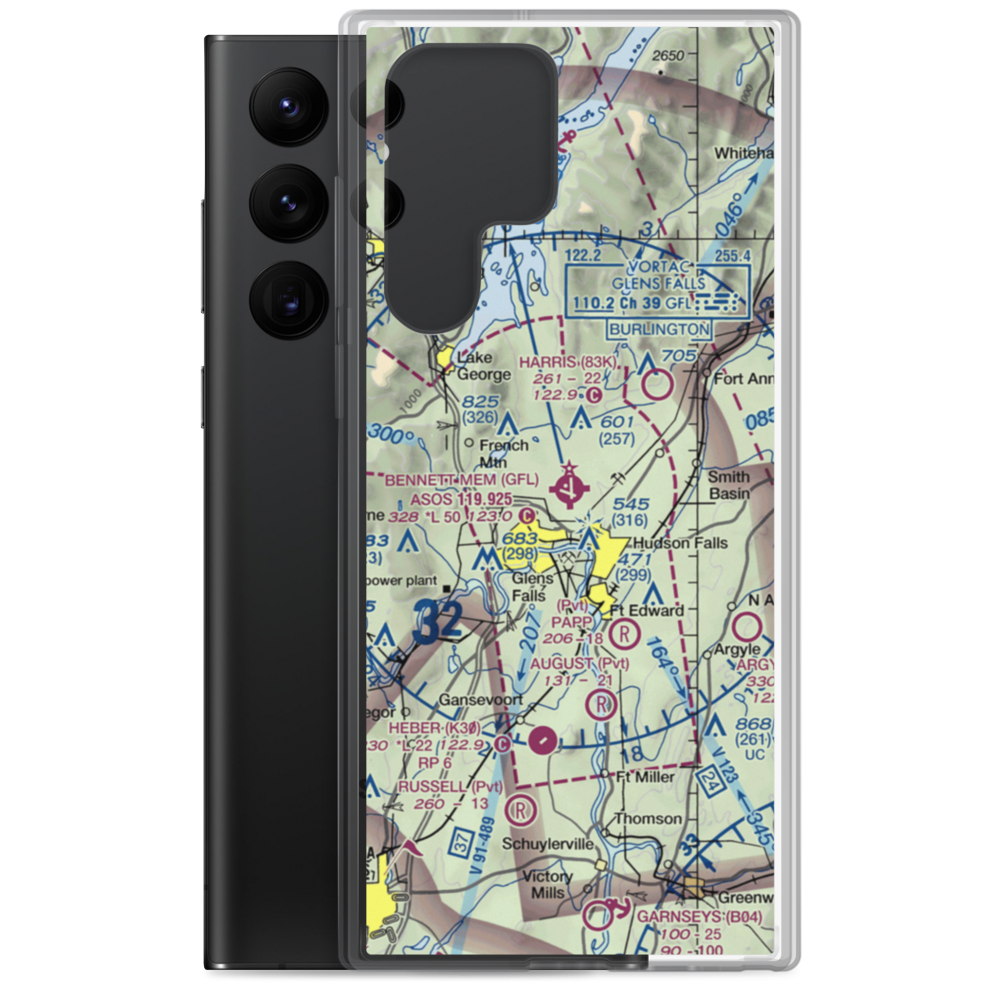 Floyd Bennett Memorial Airport (GFL) VFR Sectional Samsung Case Samsung Galaxy S22 Ultra model shown
