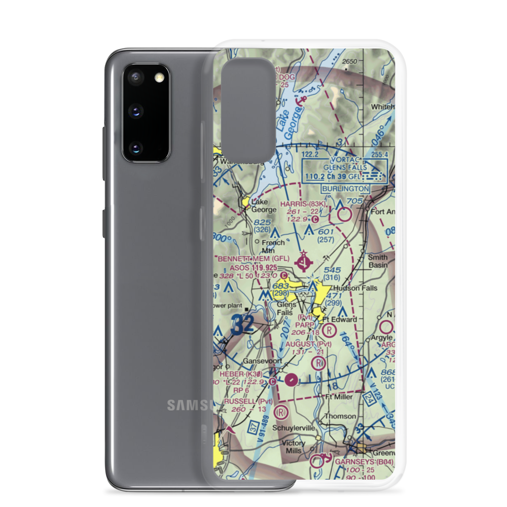 Floyd Bennett Memorial Airport (GFL) VFR Sectional Samsung Case Samsung Galaxy S20 model shown