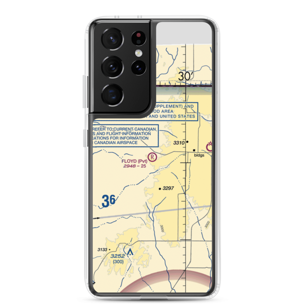 Floyd Ranch Airport (MT09) VFR Sectional Samsung Case Samsung Galaxy S21 Ultra model shown