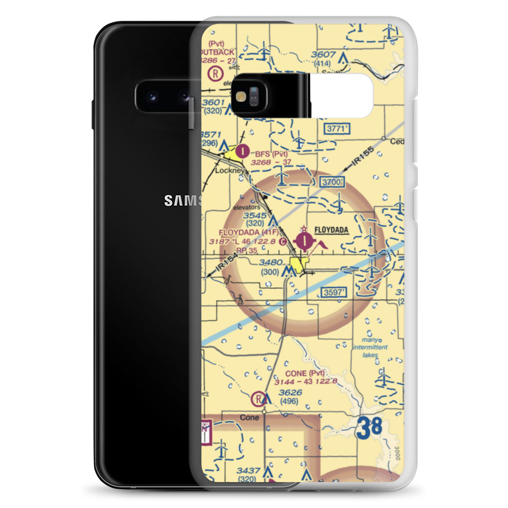 Floydada Municipal Airport (41F) VFR Sectional Samsung Case Samsung Galaxy S10+ model shown