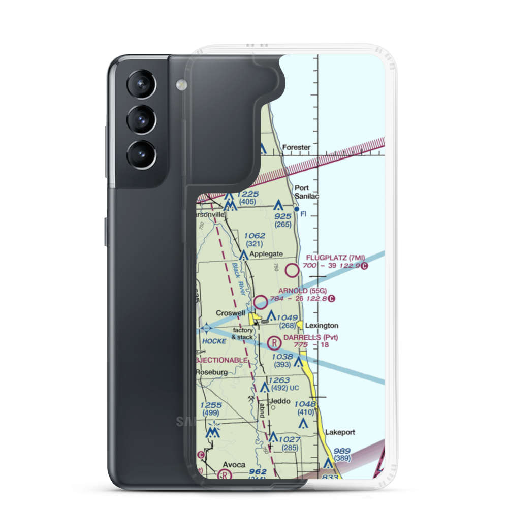 Flugplatz Airport (2MI7) VFR Sectional Samsung Case Samsung Galaxy S21 model shown