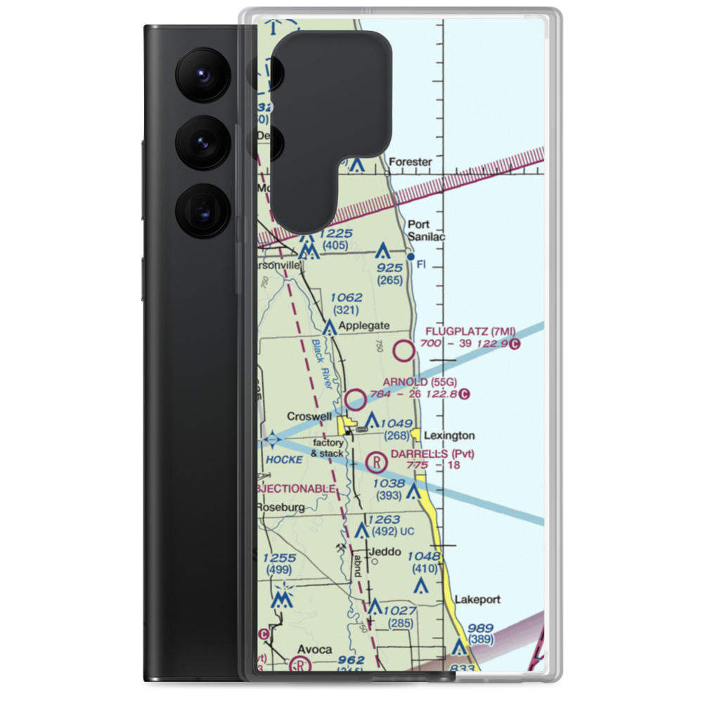 Flugplatz Airport (2MI7) VFR Sectional Samsung Case Samsung Galaxy S22 Ultra model shown