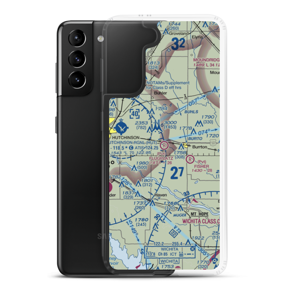 Flugplatz Airport (30KS) VFR Sectional Samsung Case Samsung Galaxy S21 Plus model shown