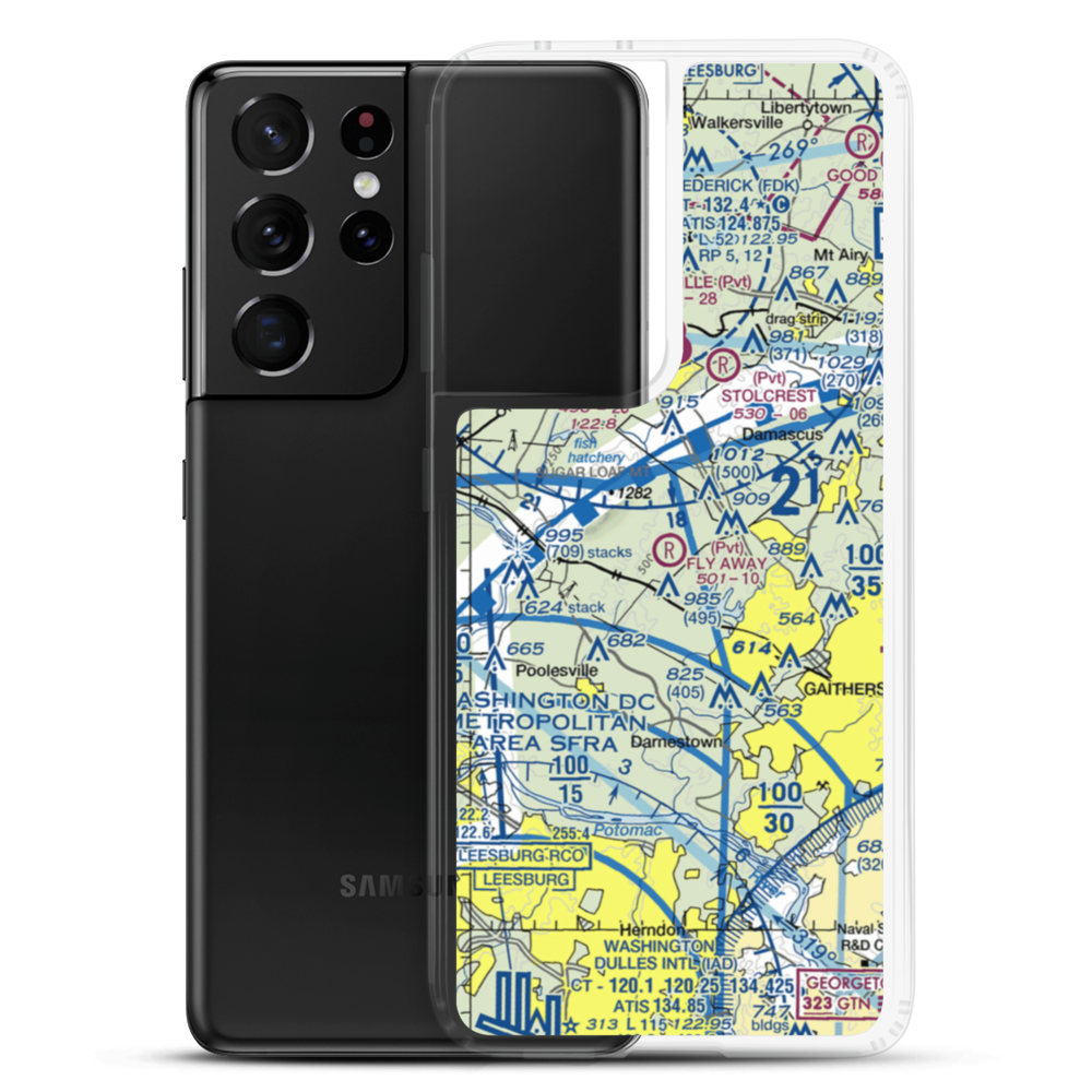 Fly Away Farm Airport (2MD3) VFR Sectional Samsung Case Samsung Galaxy S21 Ultra model shown