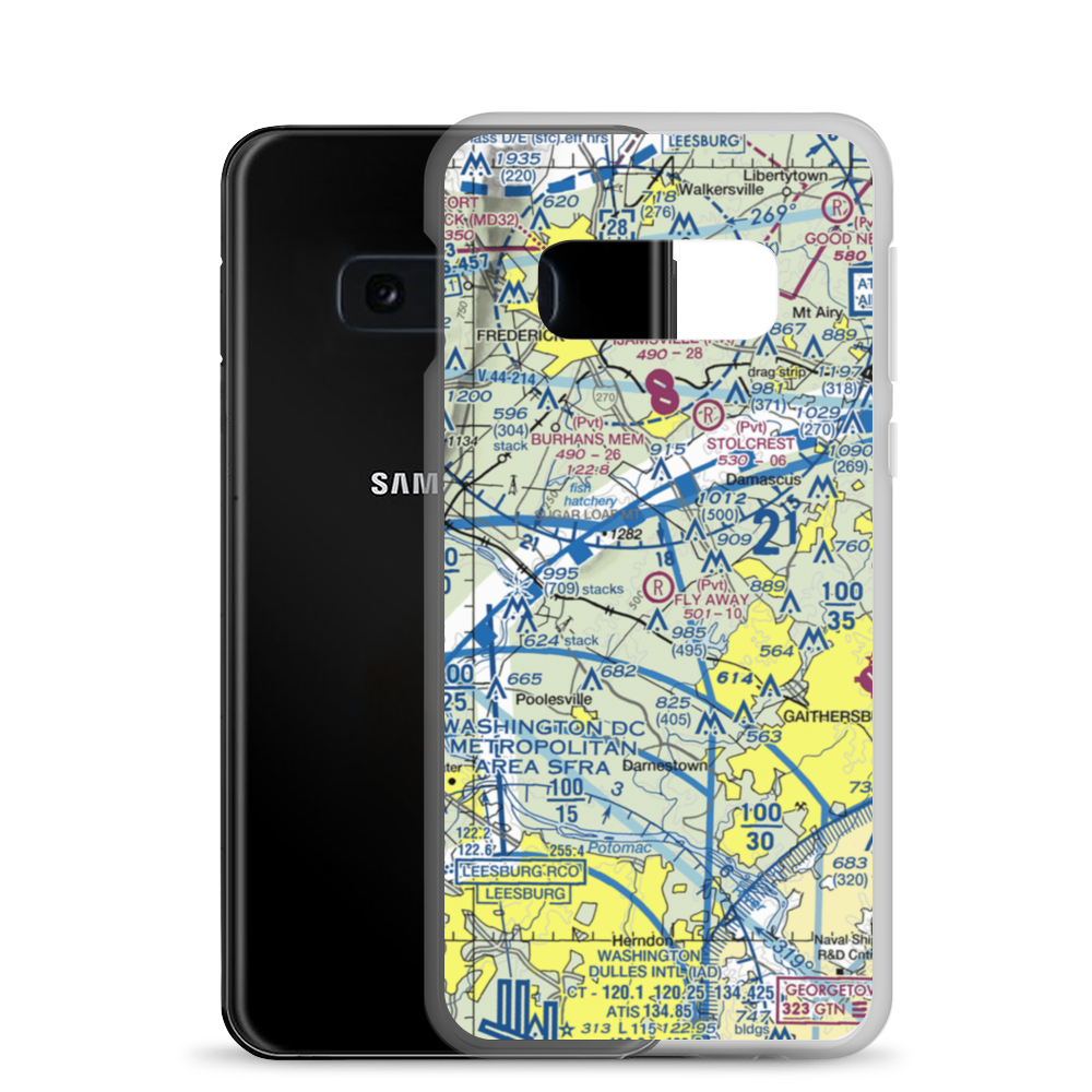 Fly Away Farm Airport (2MD3) VFR Sectional Samsung Case Samsung Galaxy S10e model shown