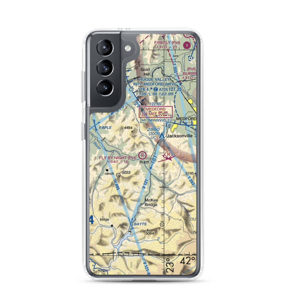 Fly By Night Airport (OG13) VFR Sectional Samsung Case Samsung Galaxy S21 model shown