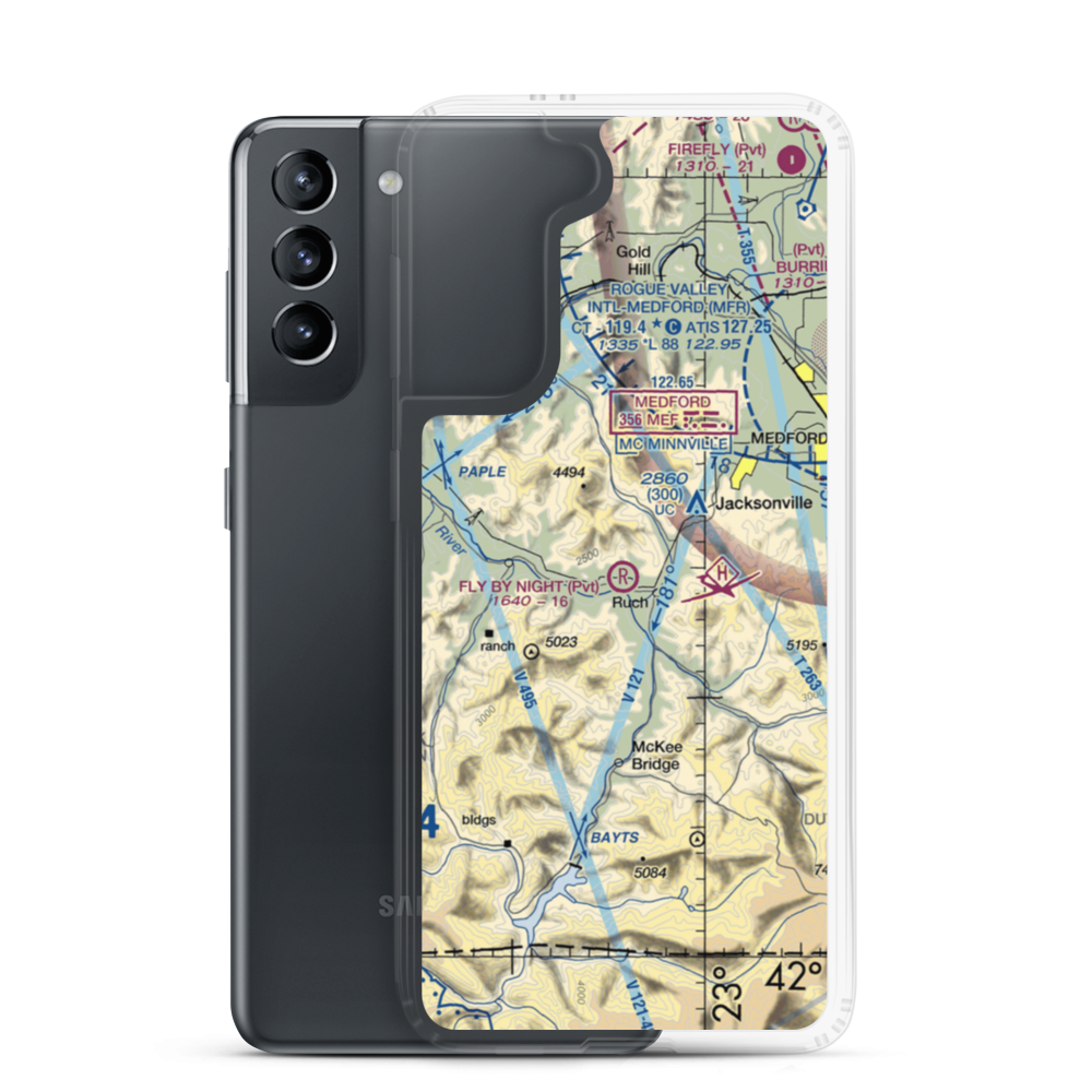 Fly By Night Airport (OG13) VFR Sectional Samsung Case Samsung Galaxy S21 model shown
