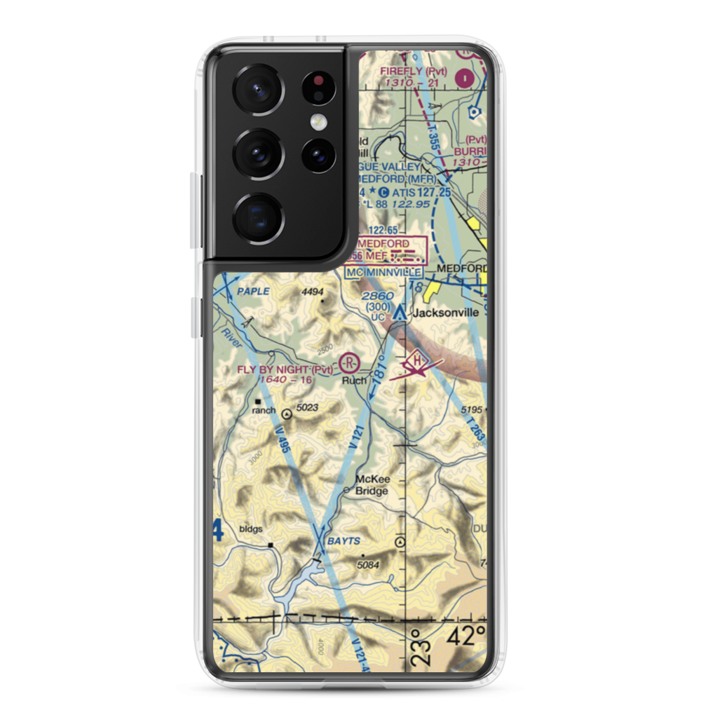 Fly By Night Airport (OG13) VFR Sectional Samsung Case Samsung Galaxy S21 Ultra model shown