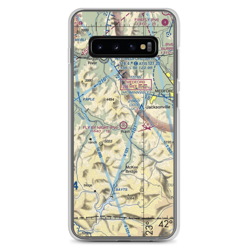 Fly By Night Airport (OG13) VFR Sectional Samsung Case Samsung Galaxy S10+ model shown