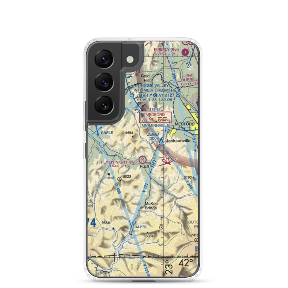 Fly By Night Airport (OG13) VFR Sectional Samsung Case Samsung Galaxy S22 model shown