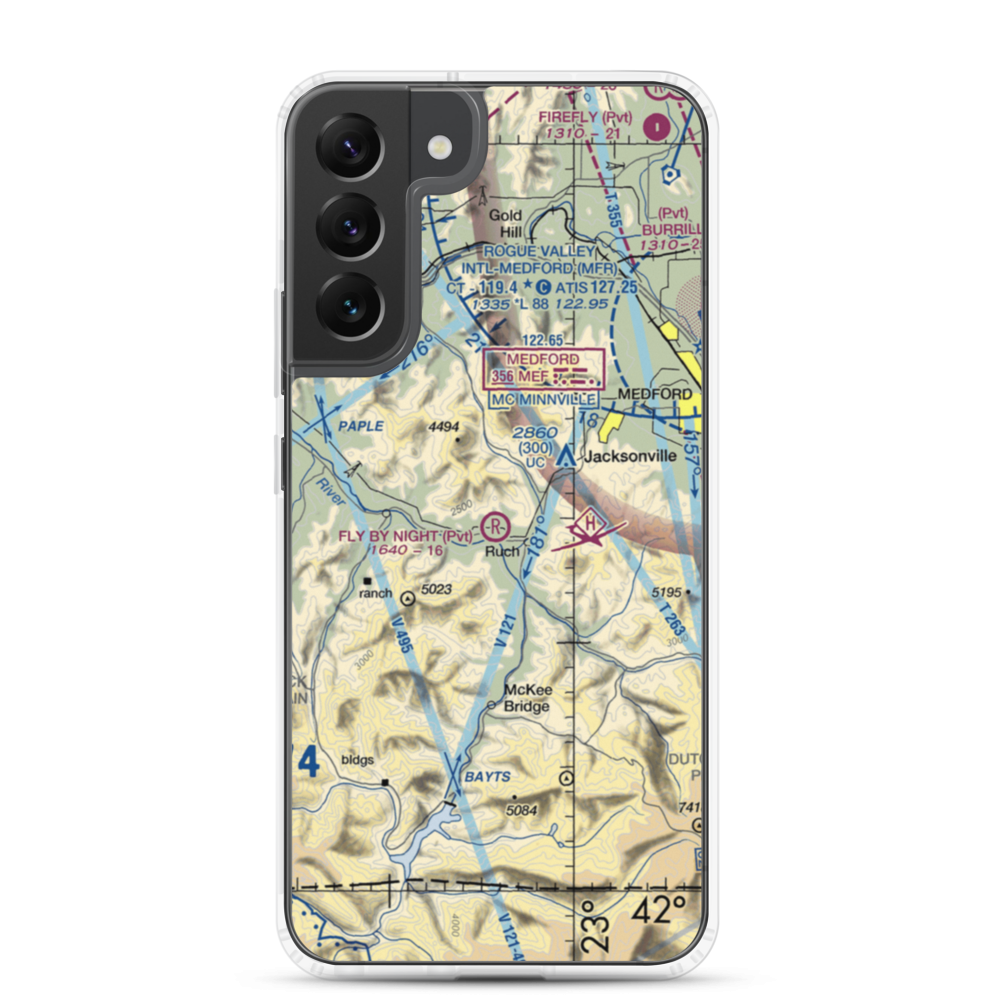 Fly By Night Airport (OG13) VFR Sectional Samsung Case Samsung Galaxy S22 Plus model shown