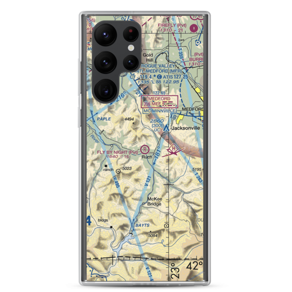Fly By Night Airport (OG13) VFR Sectional Samsung Case Samsung Galaxy S22 Ultra model shown