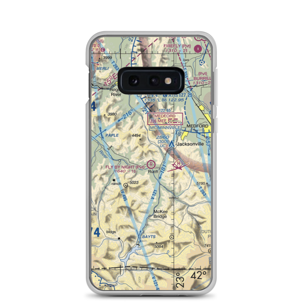 Fly By Night Airport (OG13) VFR Sectional Samsung Case Samsung Galaxy S10e model shown