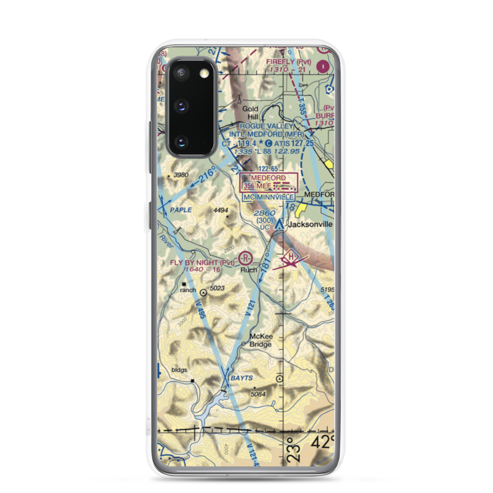 Fly By Night Airport (OG13) VFR Sectional Samsung Case Samsung Galaxy S20 model shown