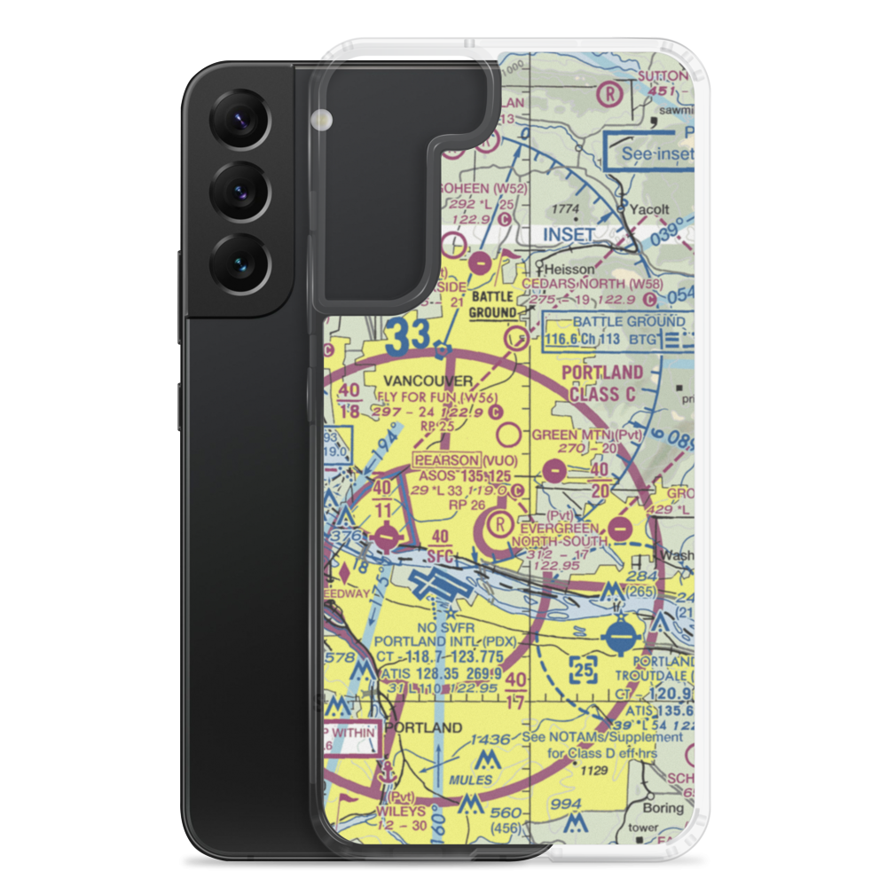 Fly For Fun Airport (W56) VFR Sectional Samsung Case Samsung Galaxy S22 Plus model shown