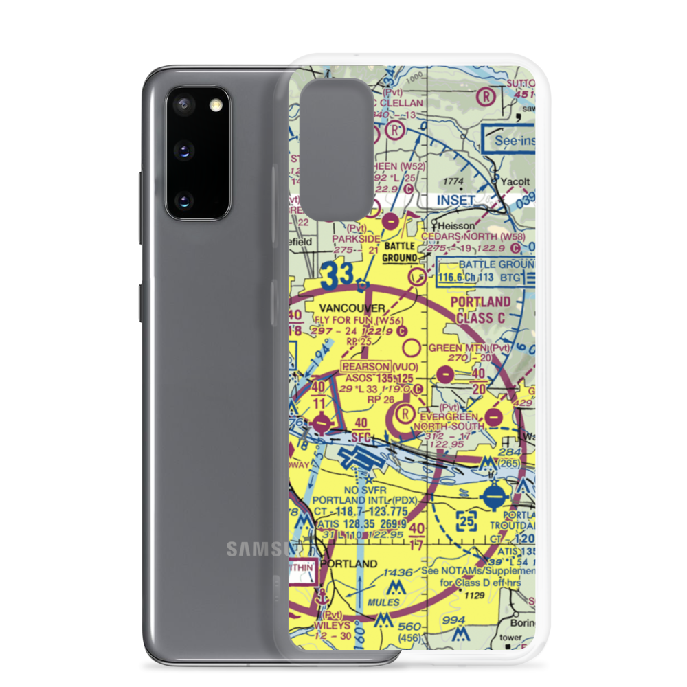 Fly For Fun Airport (W56) VFR Sectional Samsung Case Samsung Galaxy S20 model shown
