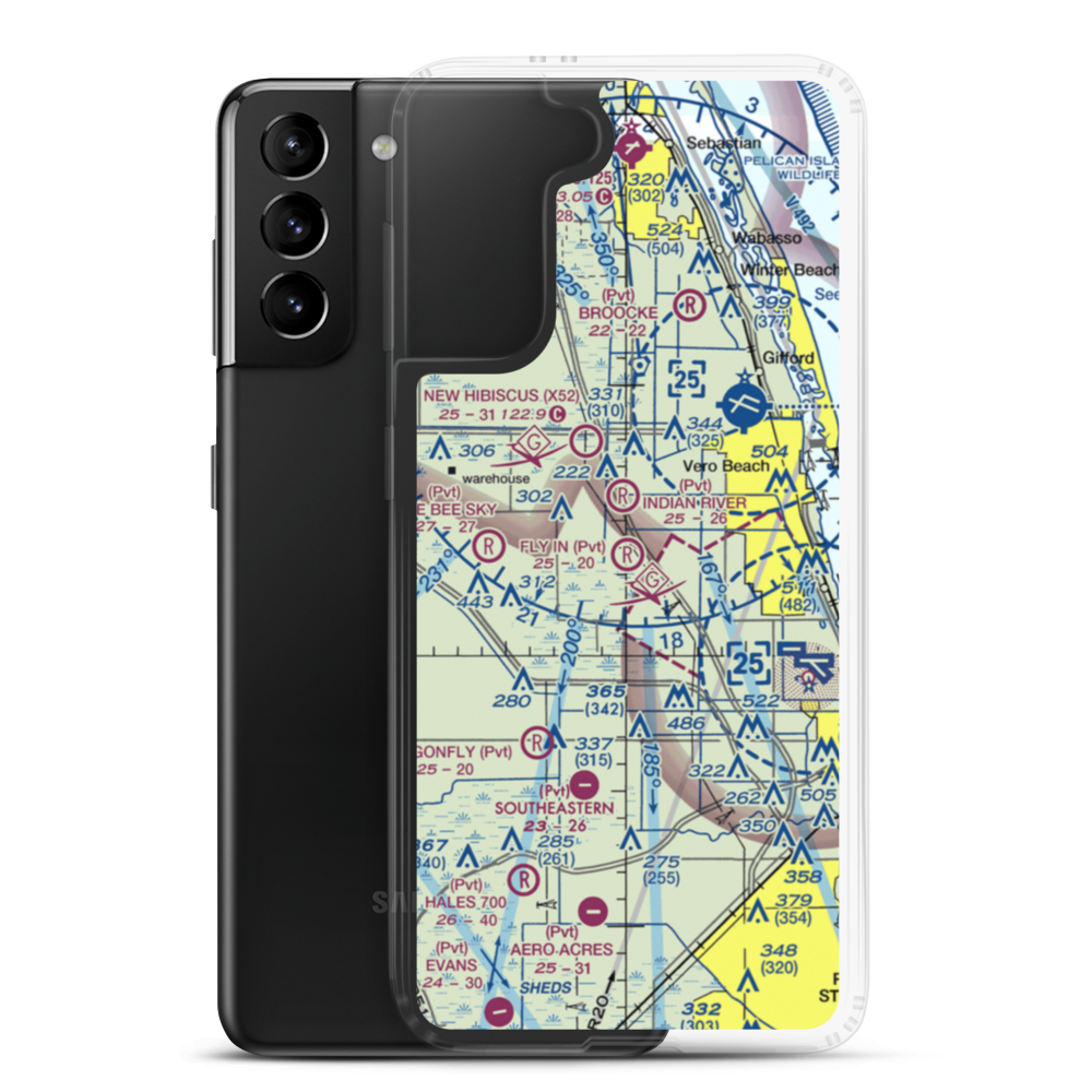 Fly In Ranches Airport (FD25) VFR Sectional Samsung Case Samsung Galaxy S21 Plus model shown