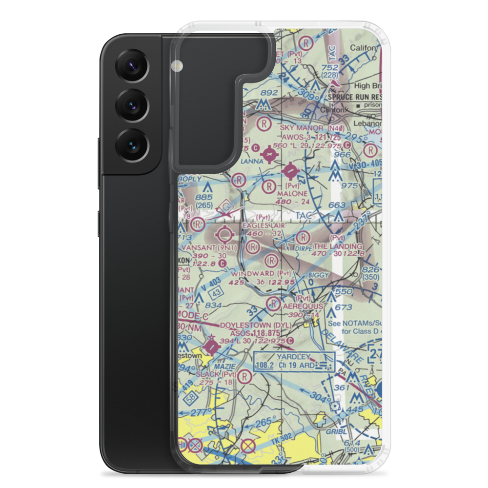 Fly-N-D Landing Strip (92NJ) VFR Sectional Samsung Case Samsung Galaxy S22 Plus model shown