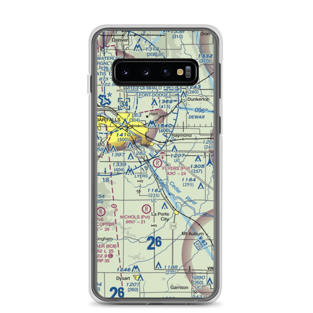 Flyers Airport (10IA) VFR Sectional Samsung Case Samsung Galaxy S10 model shown