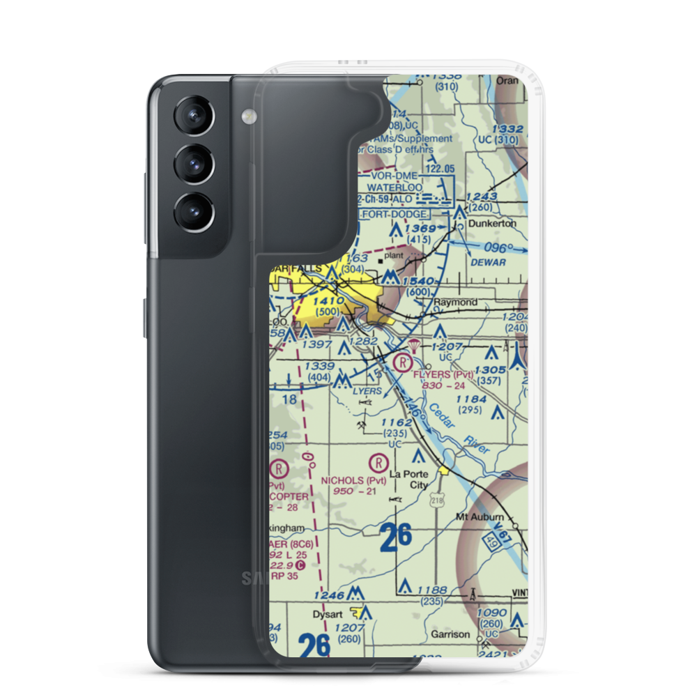 Flyers Airport (10IA) VFR Sectional Samsung Case Samsung Galaxy S21 model shown