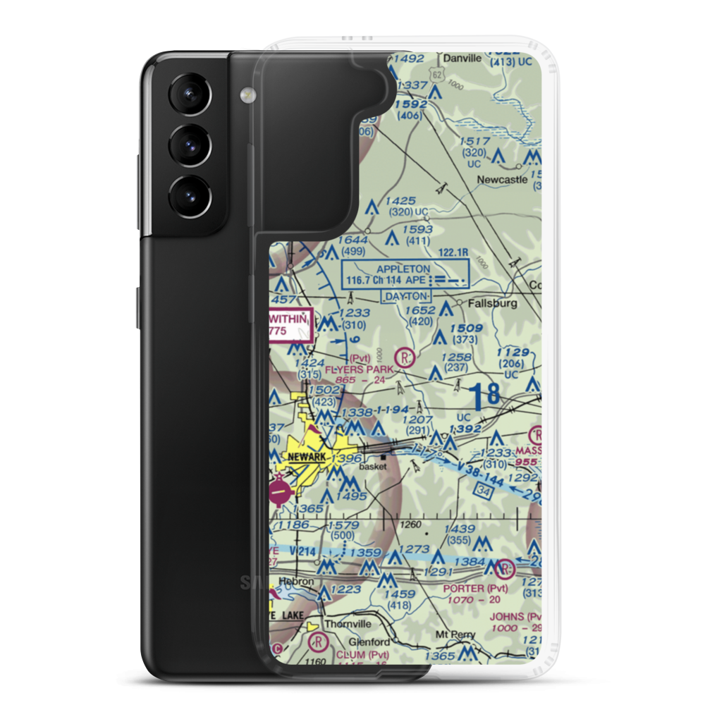 Flyers Park Airport (OH20) VFR Sectional Samsung Case Samsung Galaxy S21 Plus model shown