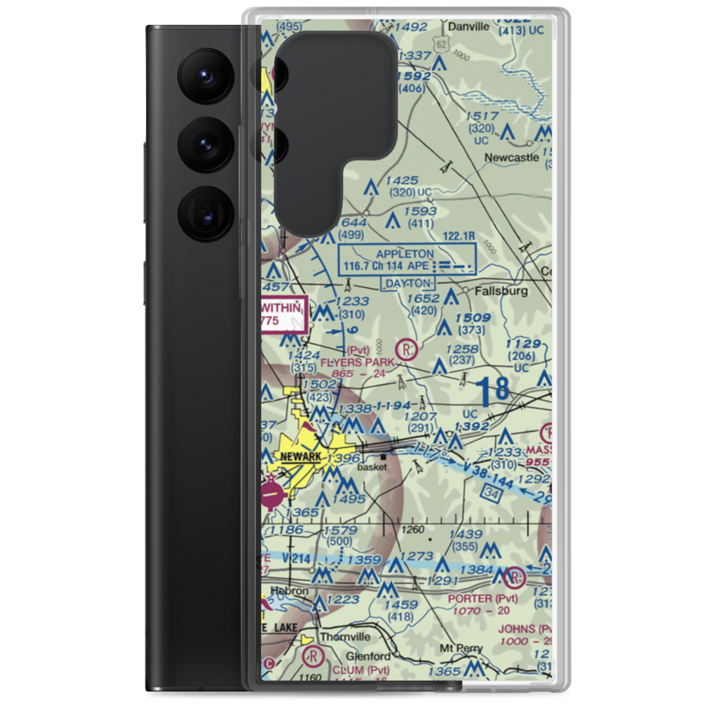 Flyers Park Airport (OH20) VFR Sectional Samsung Case Samsung Galaxy S22 Ultra model shown