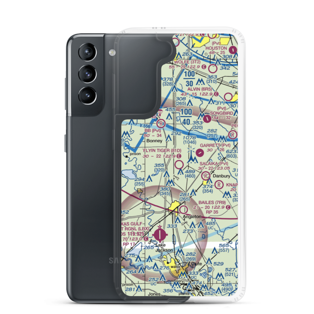 Flyin Tiger Airport (81D) VFR Sectional Samsung Case Samsung Galaxy S21 model shown