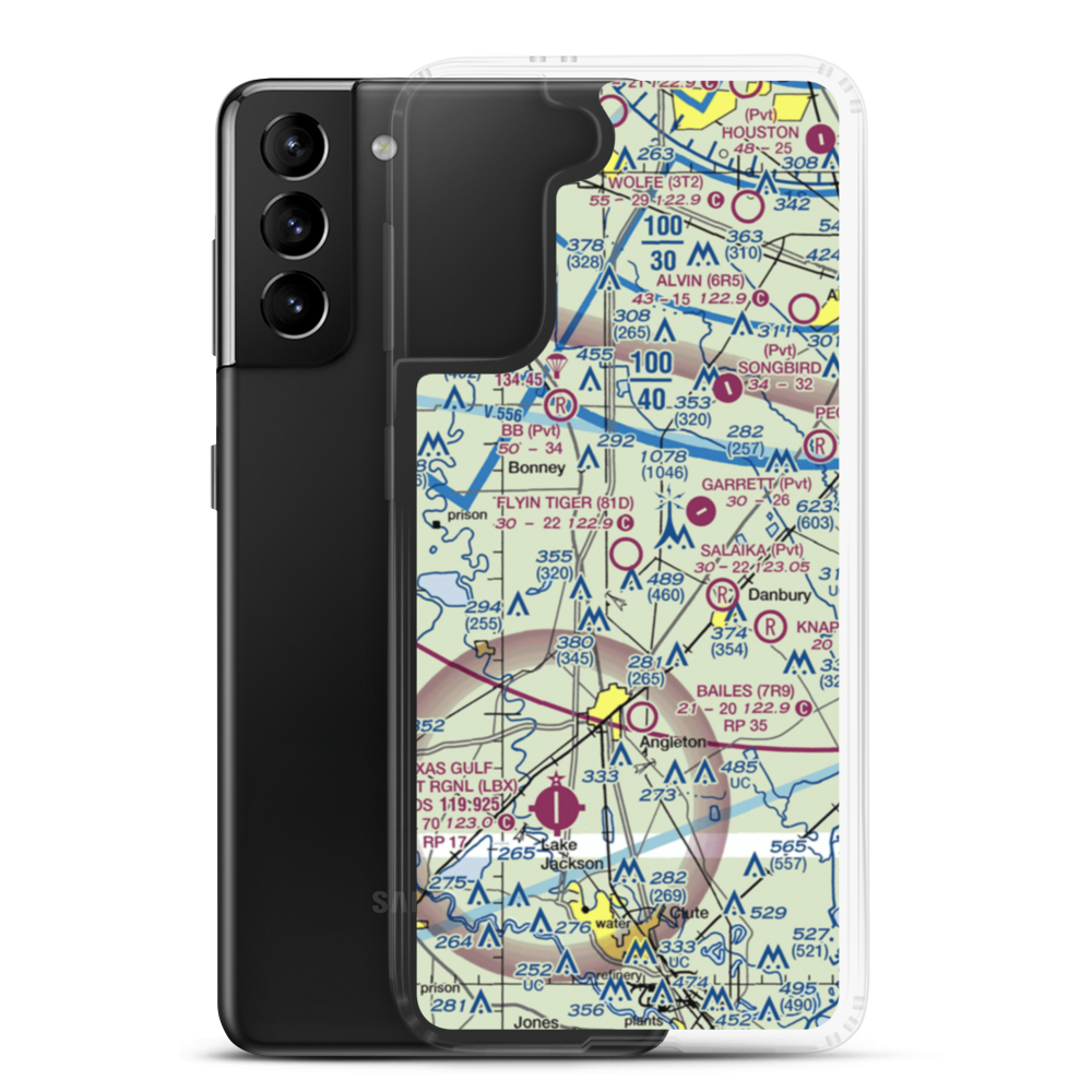 Flyin Tiger Airport (81D) VFR Sectional Samsung Case Samsung Galaxy S21 Plus model shown
