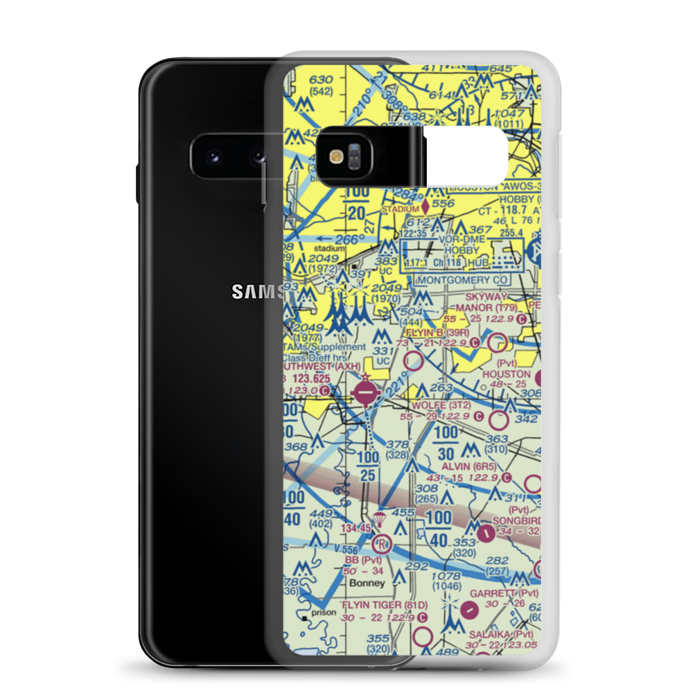 Flyin' B Airport (39R) VFR Sectional Samsung Case Samsung Galaxy S10 model shown