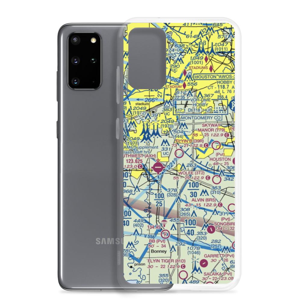 Flyin' B Airport (39R) VFR Sectional Samsung Case Samsung Galaxy S20 Plus model shown