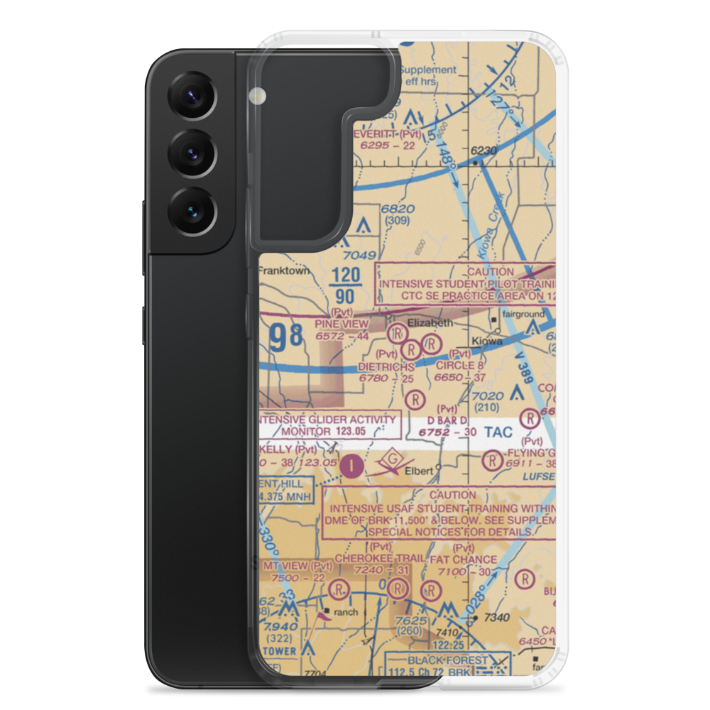Flyin' B Ranch Airport (CD45) VFR Sectional Samsung Case Samsung Galaxy S22 Plus model shown