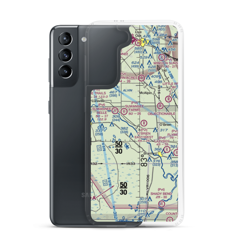 Flying 'F' Farms Airport (4FD2) VFR Sectional Samsung Case Samsung Galaxy S21 model shown