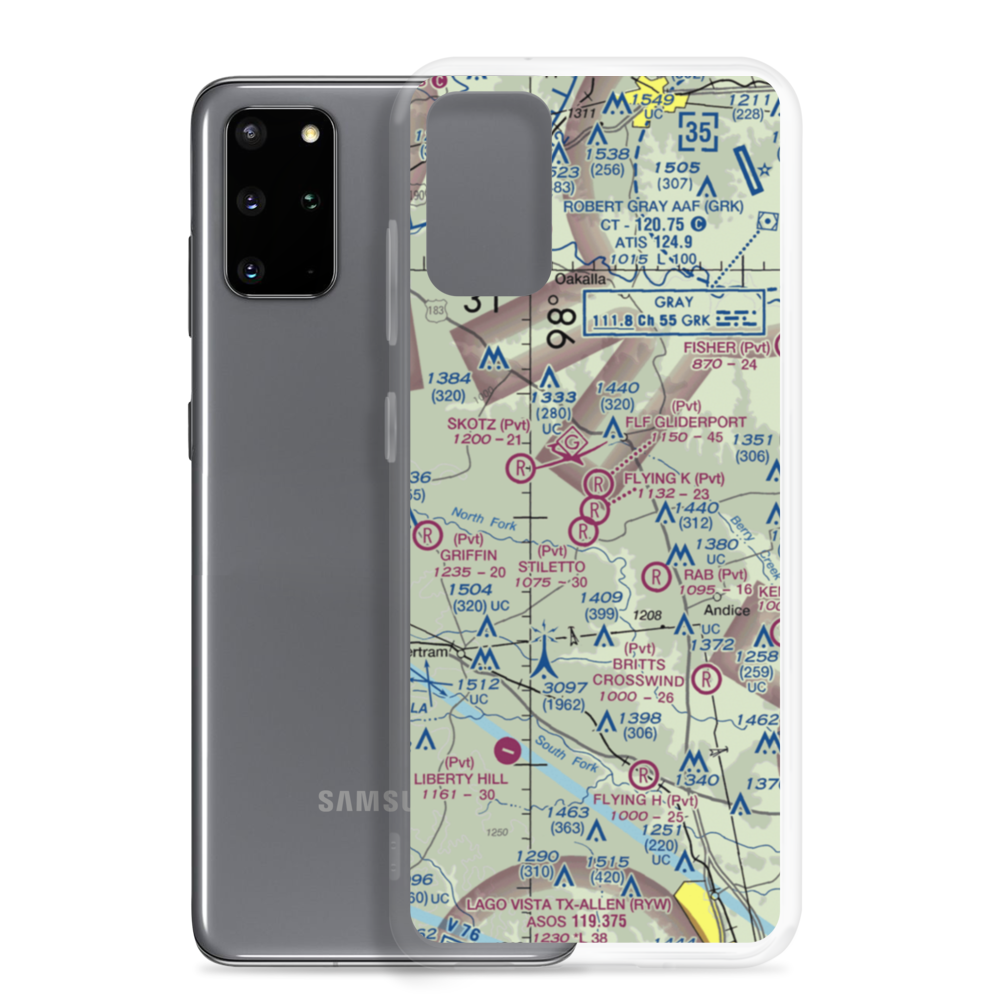 Flying 'K' Airport (TA27) VFR Sectional Samsung Case Samsung Galaxy S20 Plus model shown