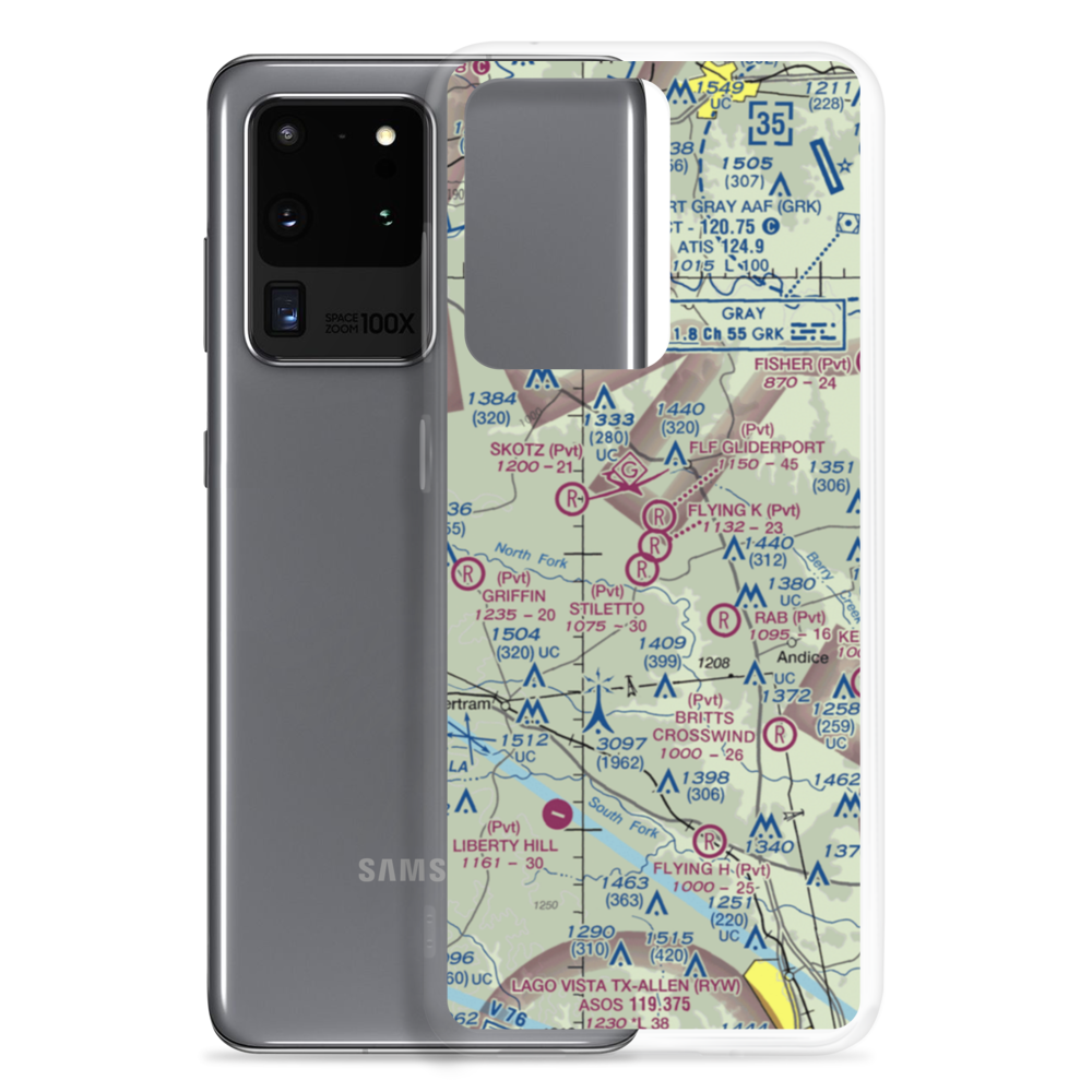 Flying 'K' Airport (TA27) VFR Sectional Samsung Case Samsung Galaxy S20 Ultra model shown