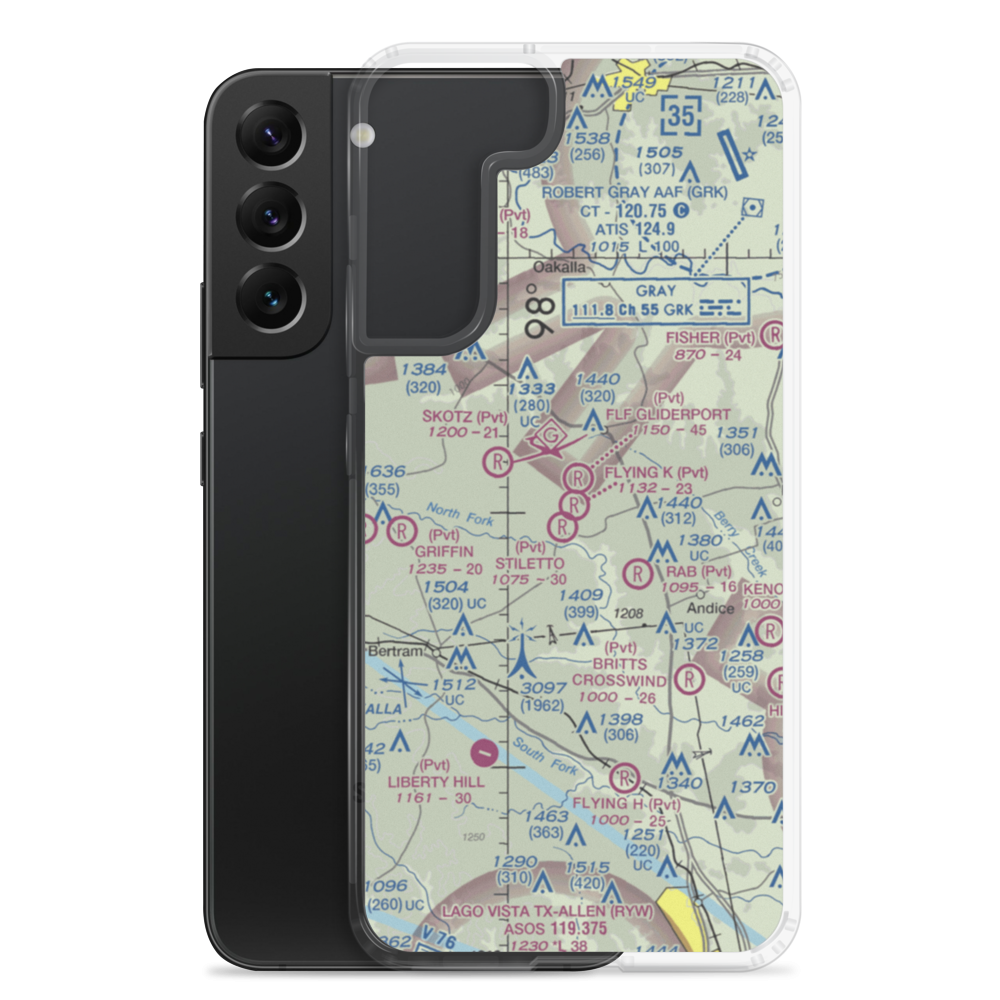 Flying 'K' Airport (TA27) VFR Sectional Samsung Case Samsung Galaxy S22 Plus model shown