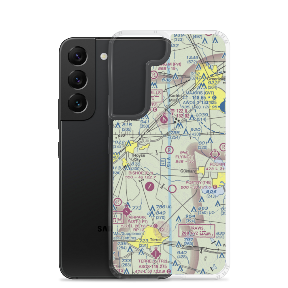 Flying 'T' Ranch Airport (18TX) VFR Sectional Samsung Case Samsung Galaxy S22 model shown