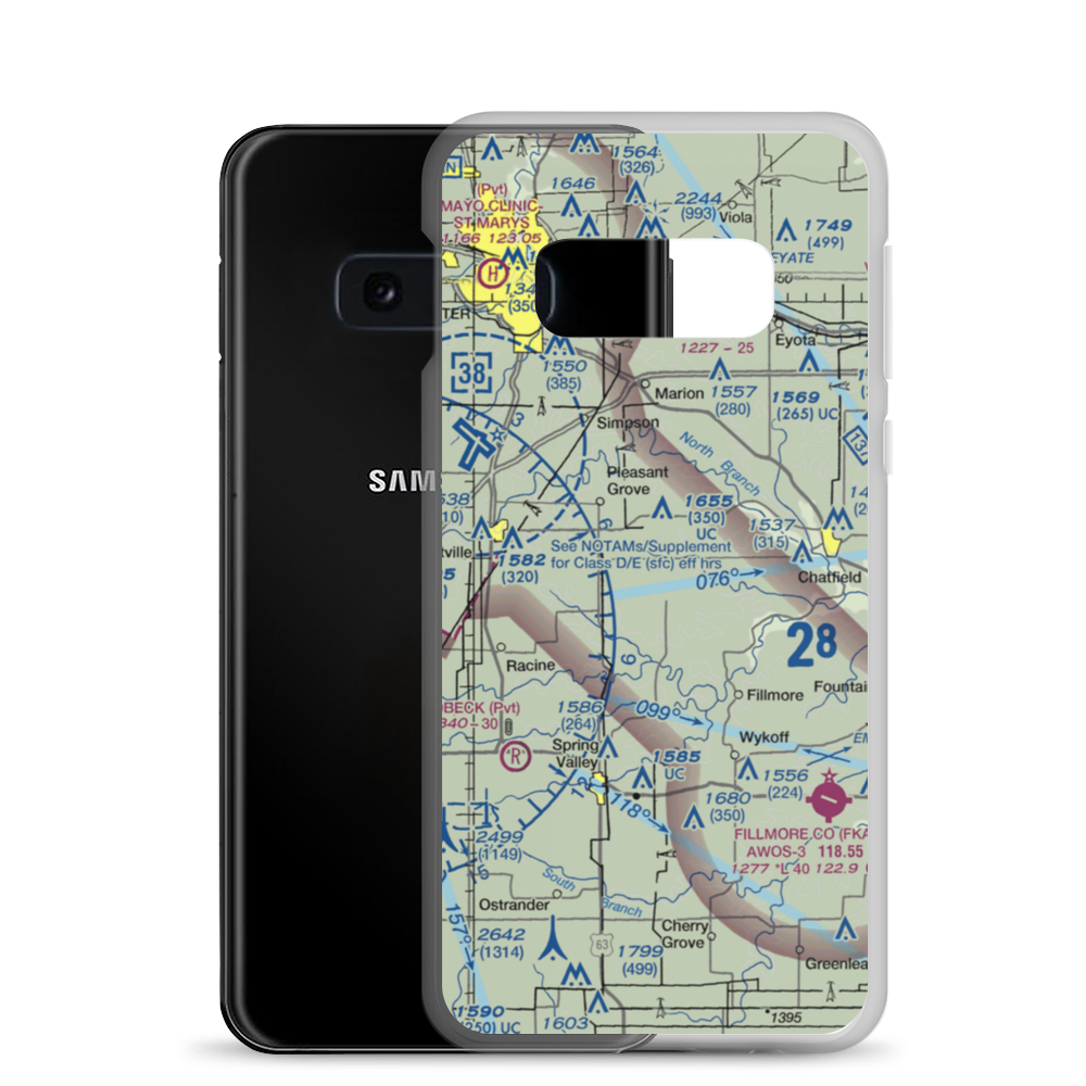 Flying A Airport (2C4) VFR Sectional Samsung Case Samsung Galaxy S10e model shown