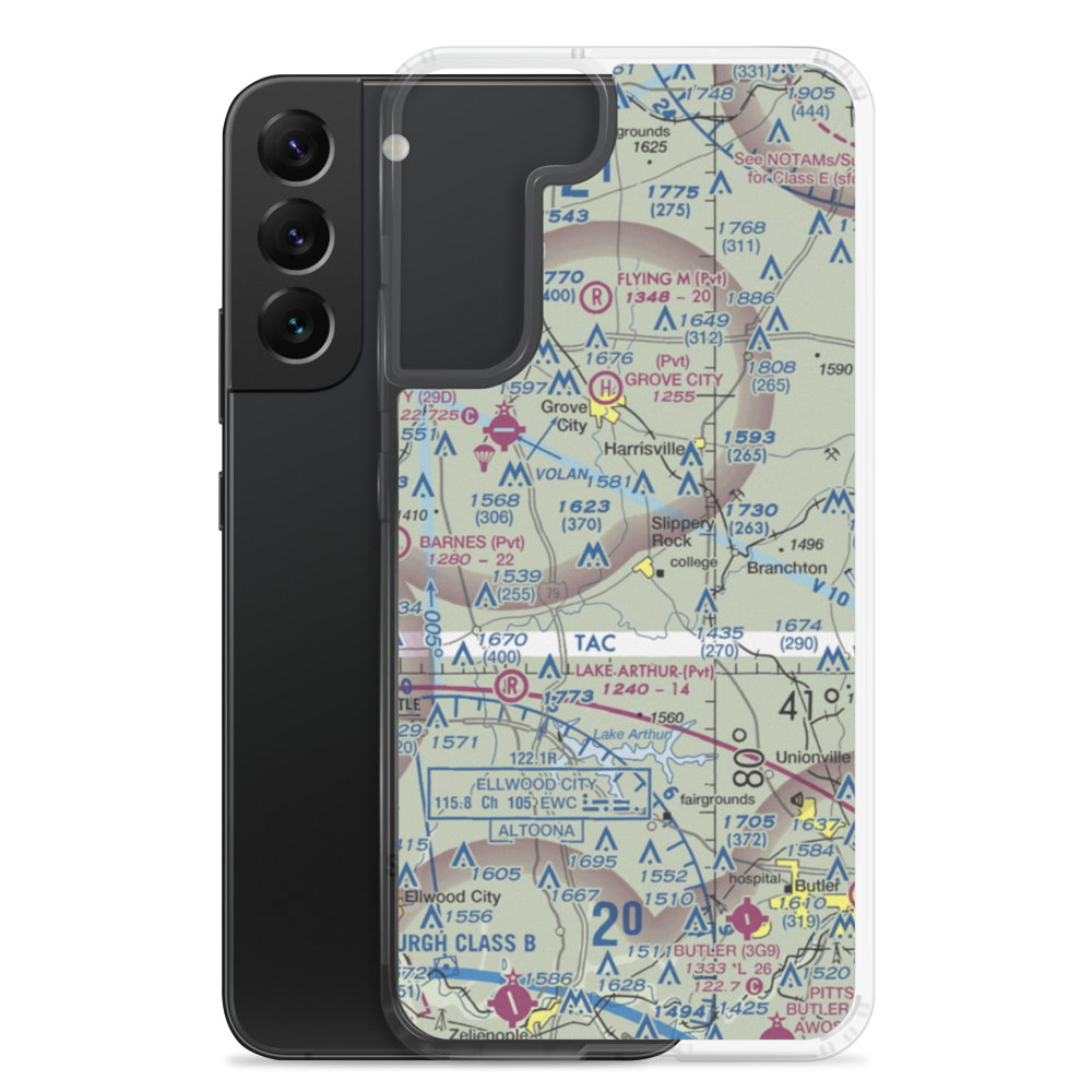 Flying Acres Airport (0PN2) VFR Sectional Samsung Case Samsung Galaxy S22 Plus model shown