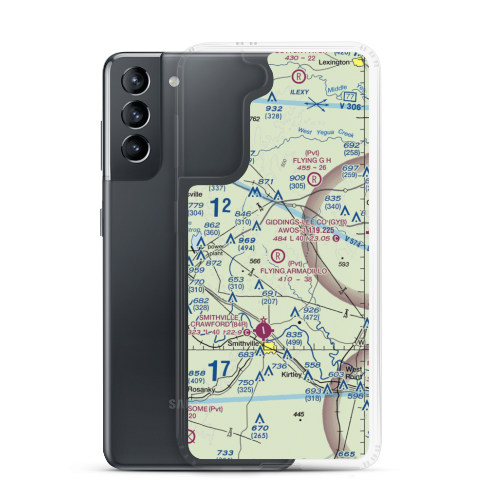 Flying Armadillo Field (1XA5) VFR Sectional Samsung Case Samsung Galaxy S21 model shown