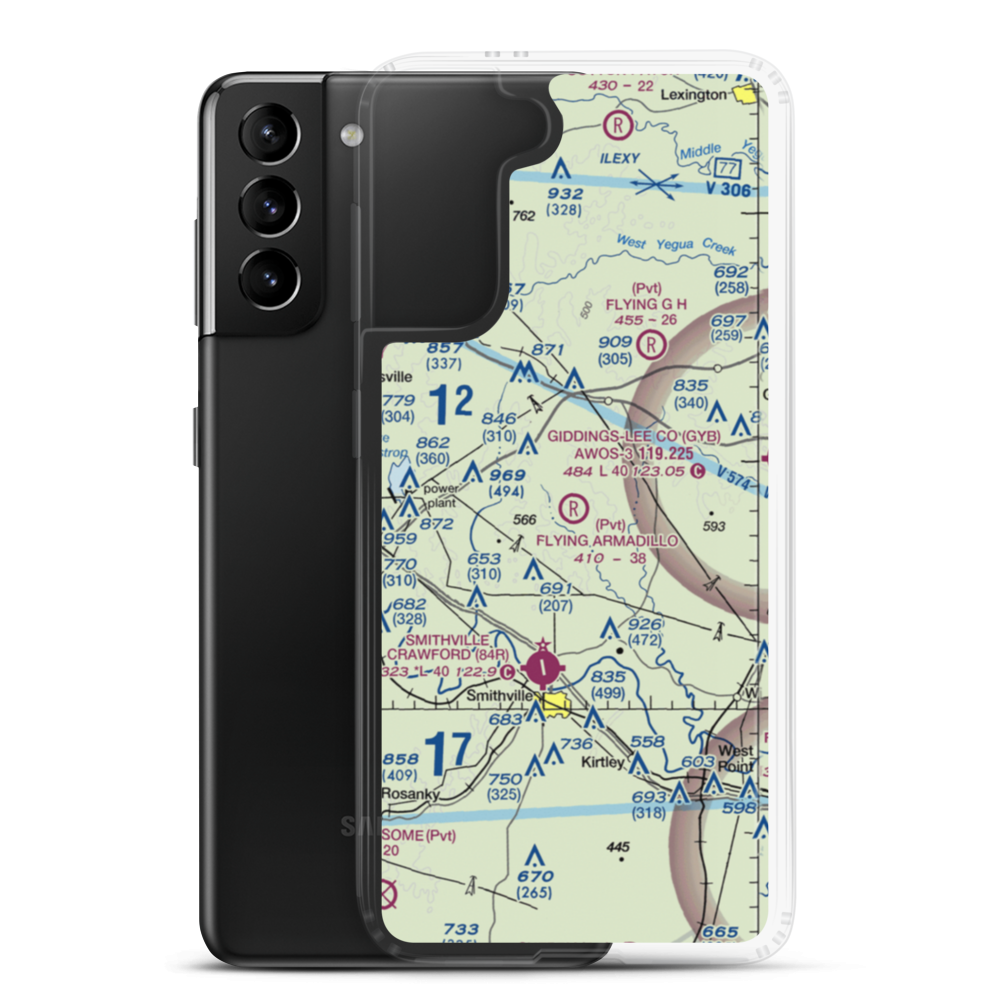 Flying Armadillo Field (1XA5) VFR Sectional Samsung Case Samsung Galaxy S21 Plus model shown