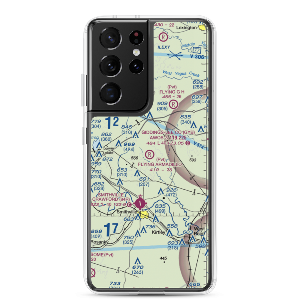 Flying Armadillo Field (1XA5) VFR Sectional Samsung Case Samsung Galaxy S21 Ultra model shown